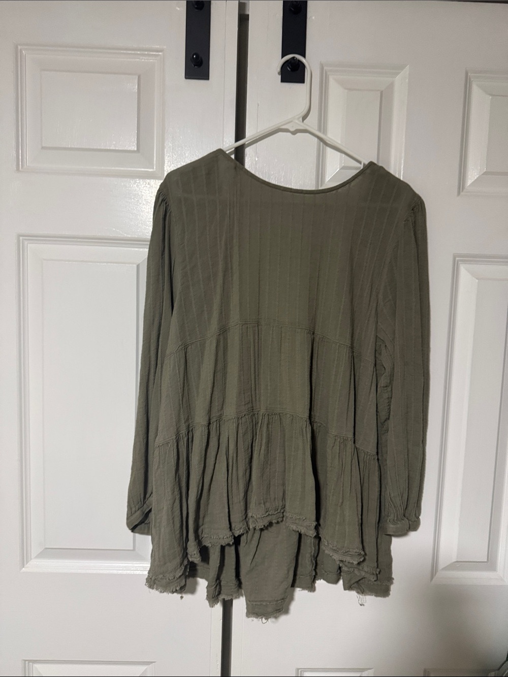American Eagle Outfitters Olive Green Tiered Peasant Tunic